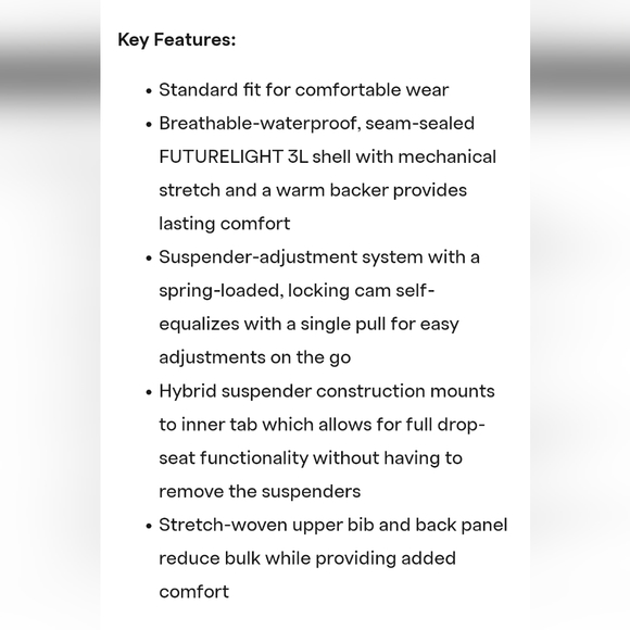 The north face summit futurelight bib snow ski pants nwt XL black winter - Picture 6 of 9